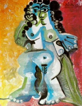 パブロ・ピカソ Painting - 座る裸婦 1965年 パブロ・ピカソ
